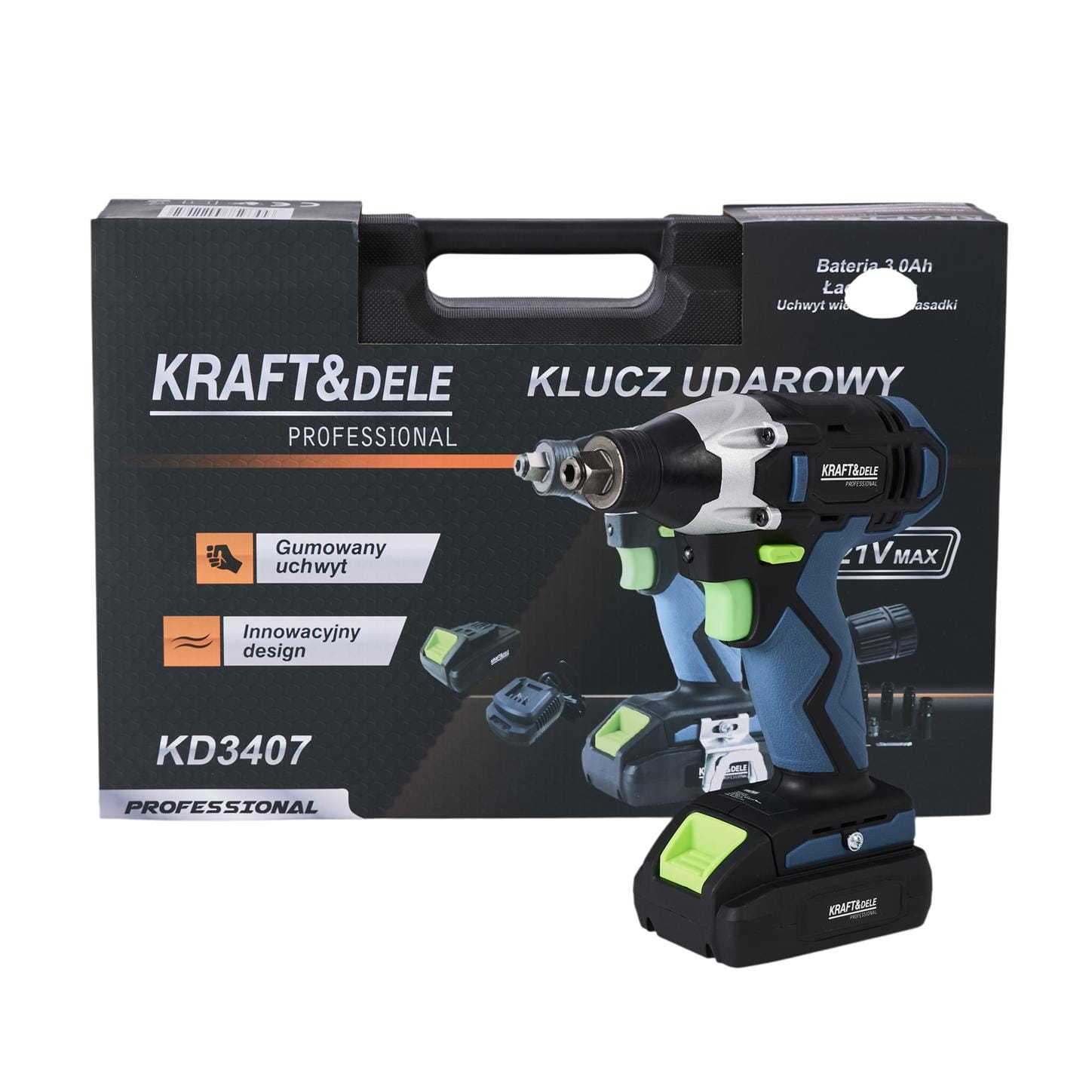 Akutrellvõti 21V – komplekt padrunite komplektiga KD3407