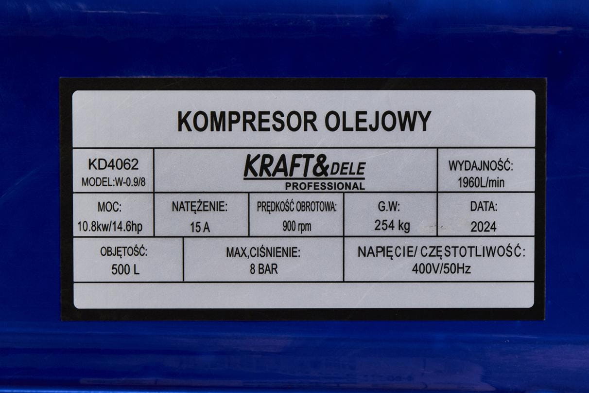 Õlikompressor 500 L / 3 kolbi / 400 V KD4062