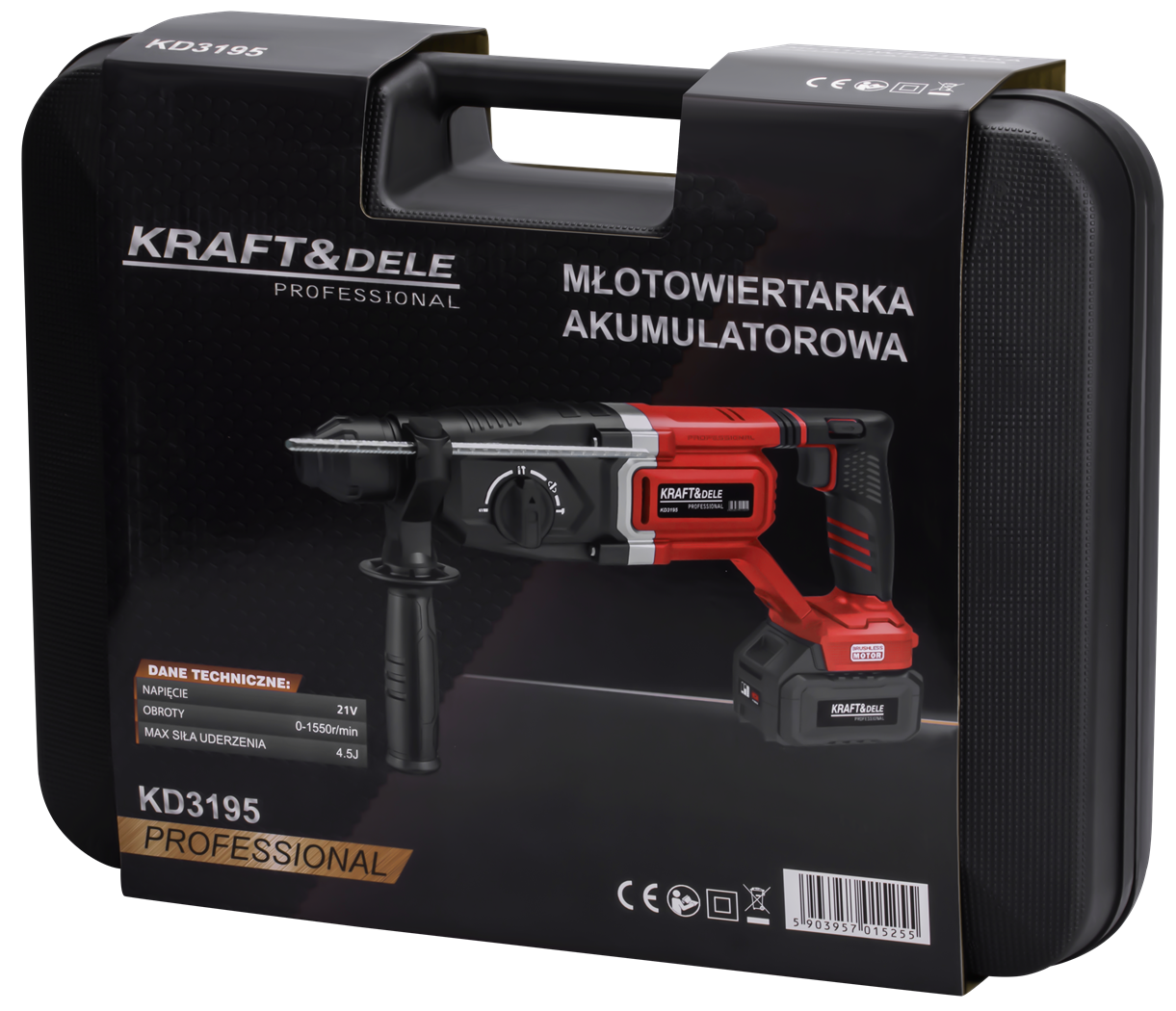 Aku löökvasar 21V 4,5J HARJADETA 2 x 4Ah KD3195