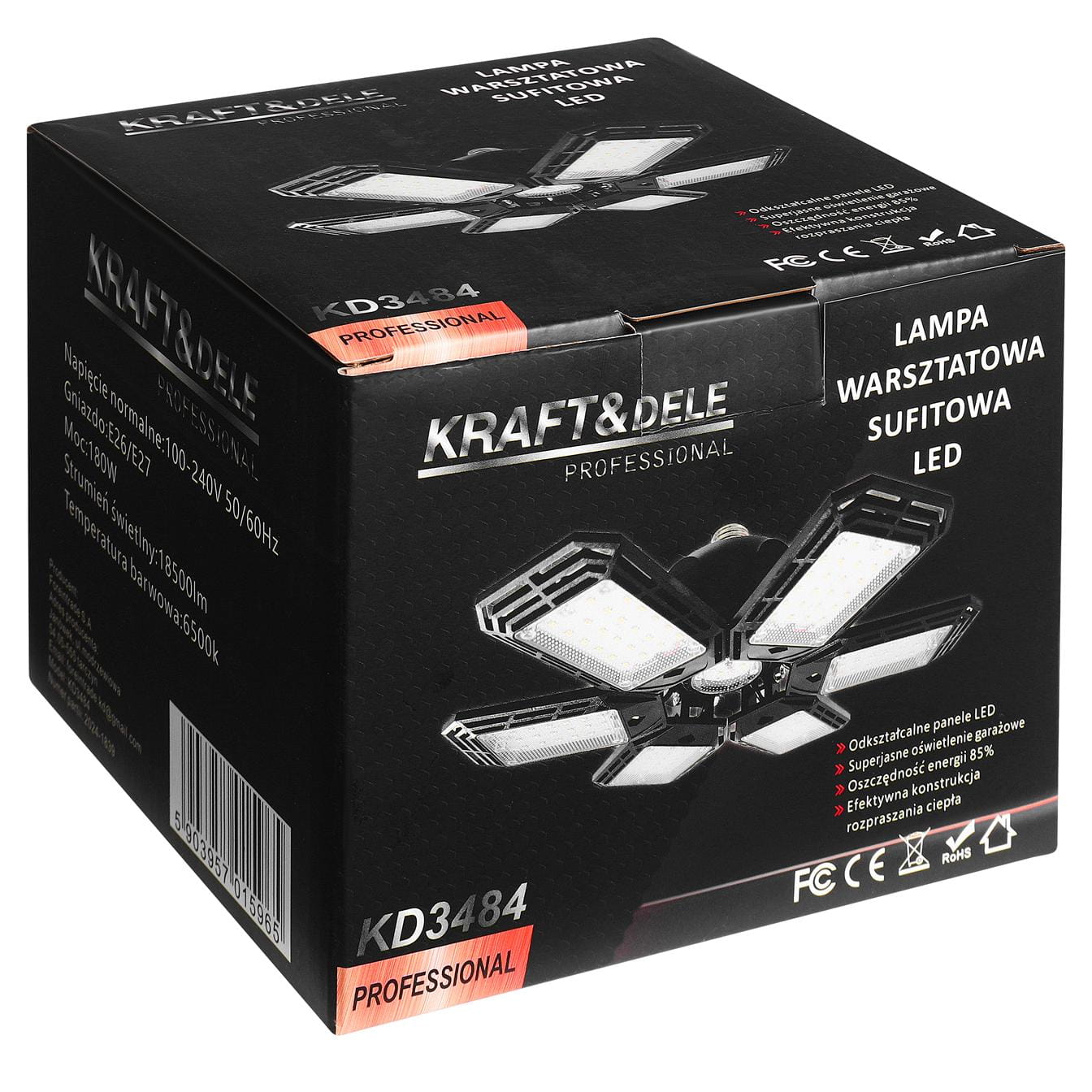 LED TÖÖTUBA LAELAMP KOKKUPANDAV 180W 18500LM KD3484
