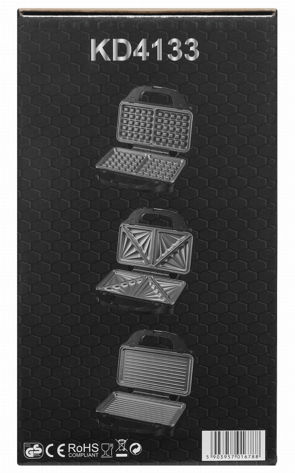 Elektriröster vahetatavate plaatidega 1500W KD4133