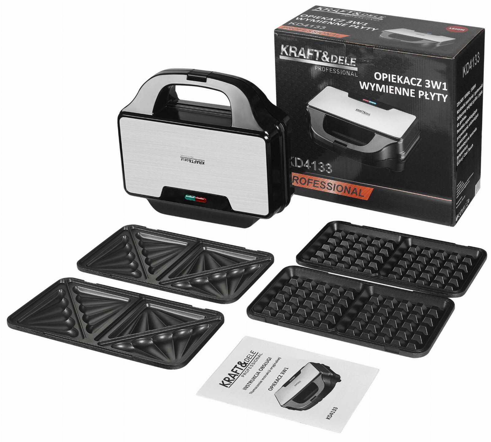 Elektriröster vahetatavate plaatidega 1500W KD4133