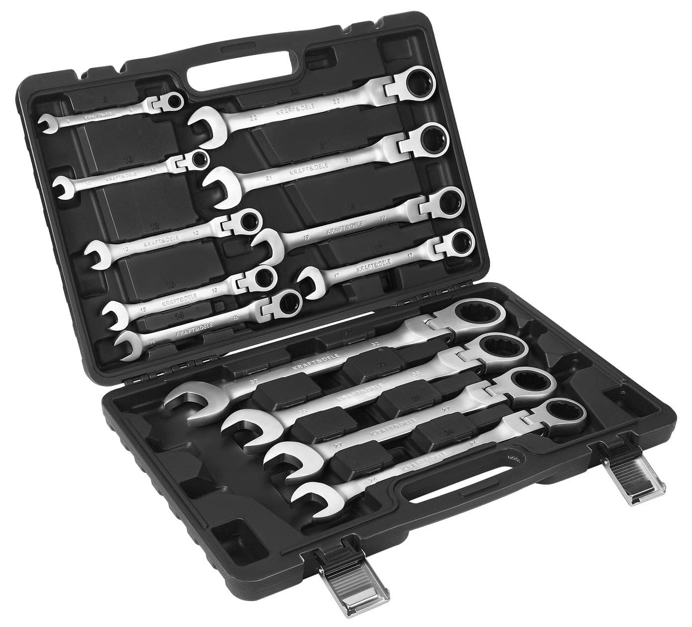Lehe-silmusvõtmete komplekt trossvõtmega 13 tk 8–32mm KD11305