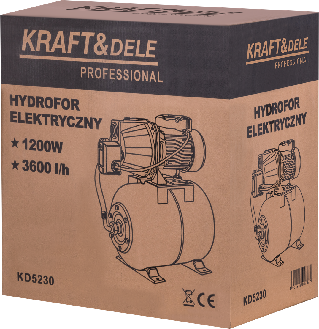 Hüdrofor 1200W 3600L/h 24L mahutiga KD5230