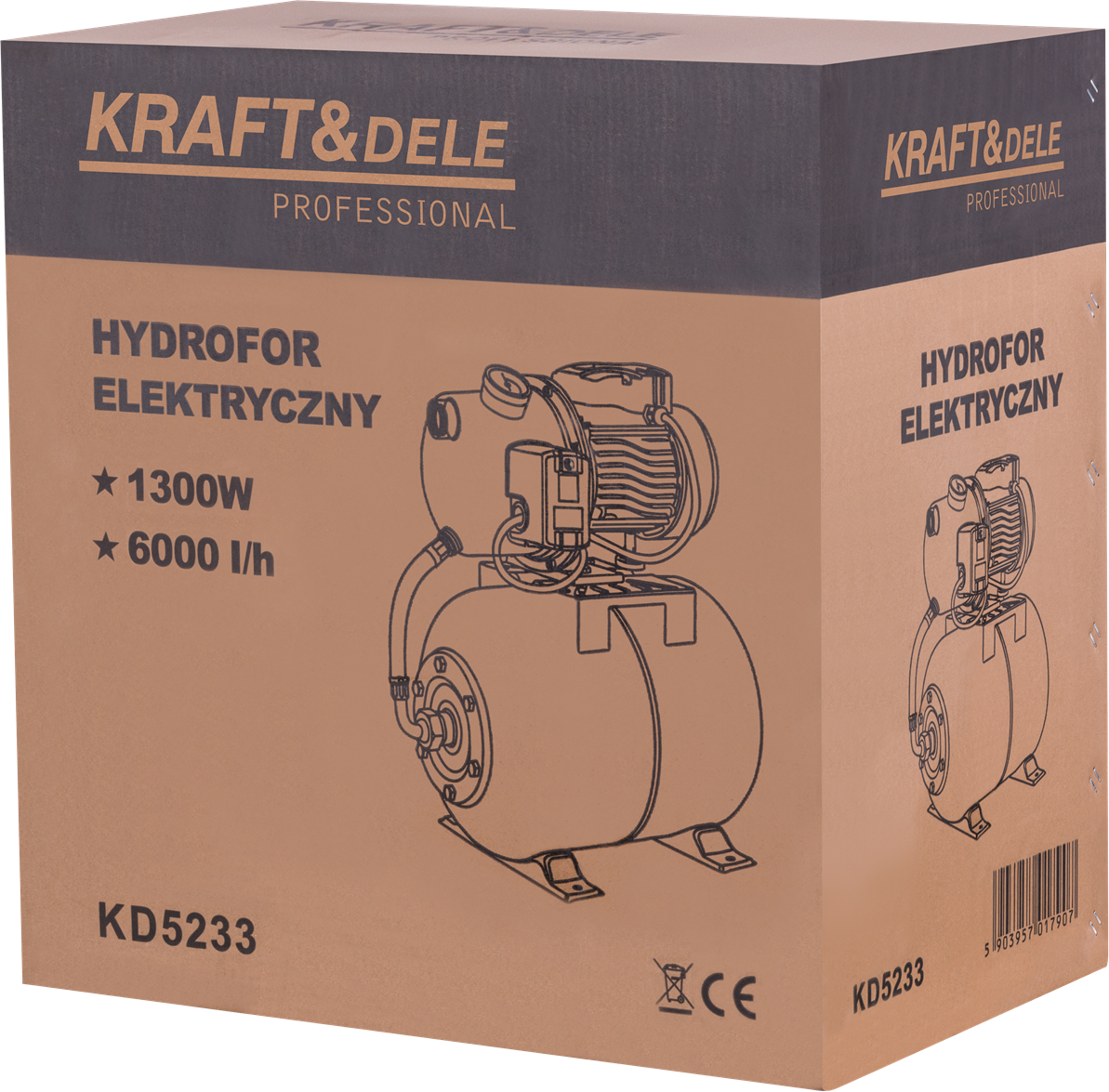 Hüdrofor 1300W 6000L/h 50L mahutiga KD5233