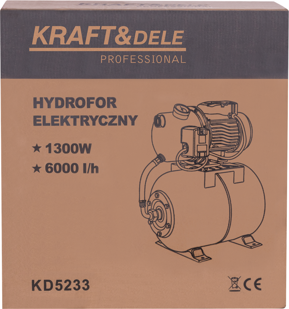 Hüdrofor 1300W 6000L/h 50L mahutiga KD5233