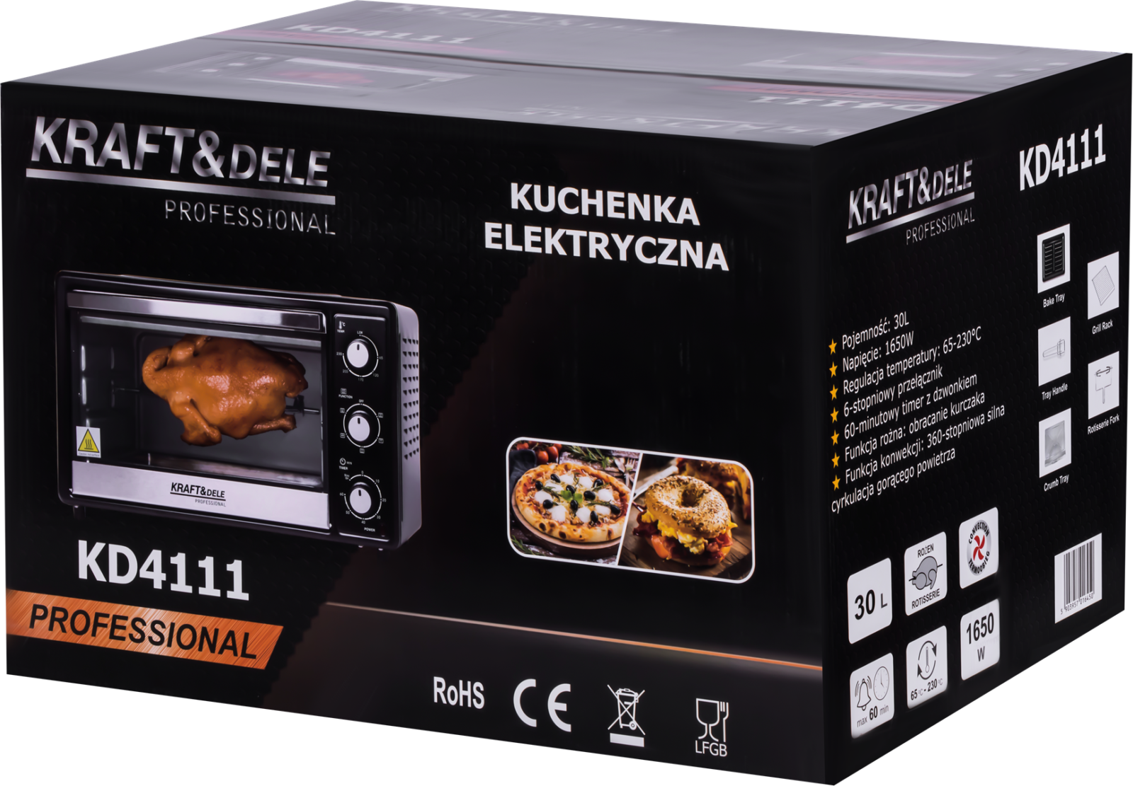 Elektriahi 30L 1650W grillvardaga + tarvikud KD4111