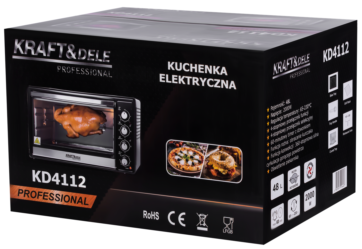 Elektriahi 48L 2000W grillvardaga + tarvikud KD4112