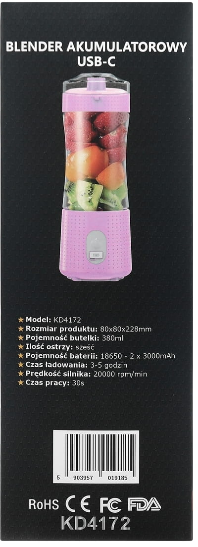 Akublender USB-C 380ml / 2x3000mAh KD4172
