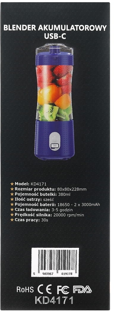 Akublender USB-C 380ml / 2x3000mAh KD4171
