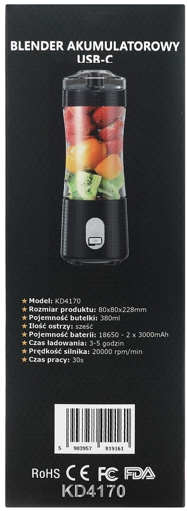 Akublender USB-C 380ml / 2x3000mAh KD4170