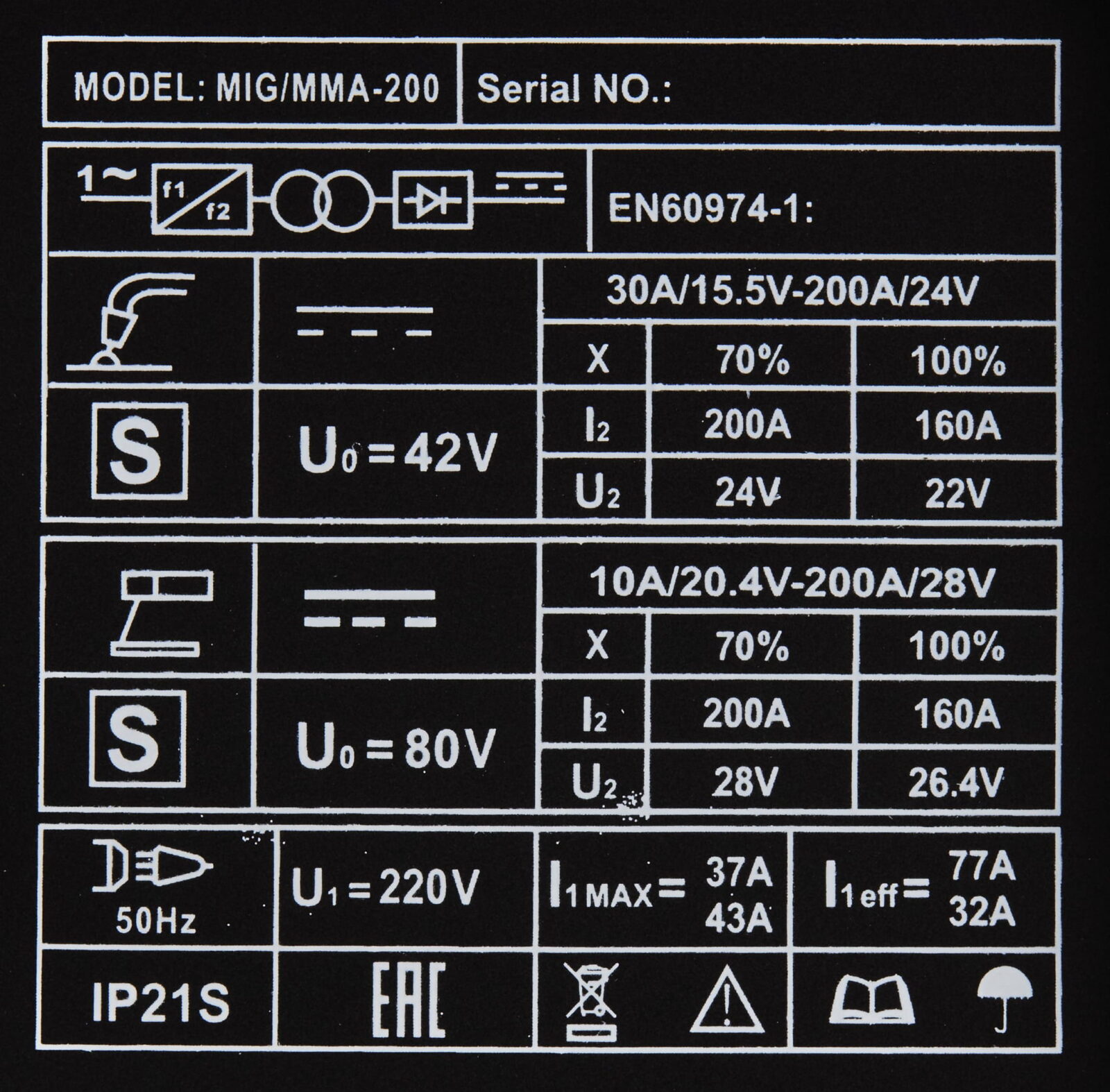 Keevitusaparaat MIG/MMA 200A MUDEL KD1788