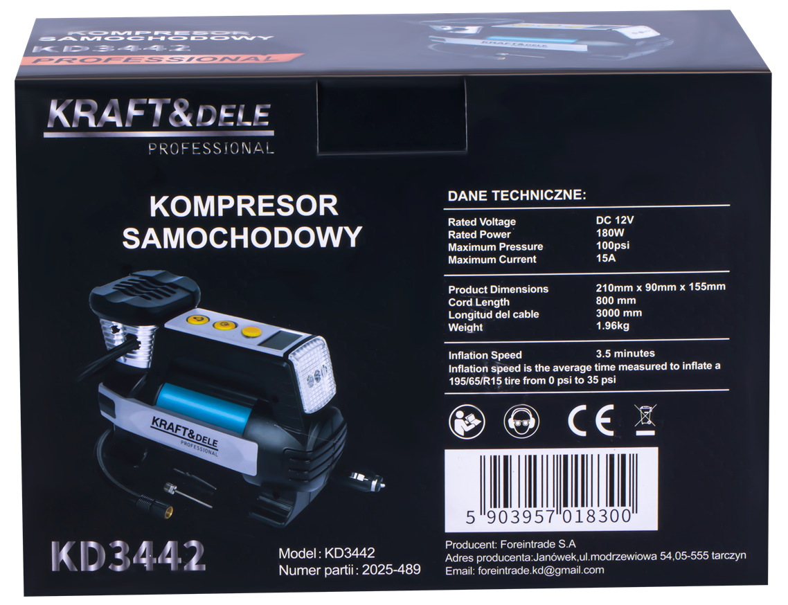 Autokompressor 12V KD3442