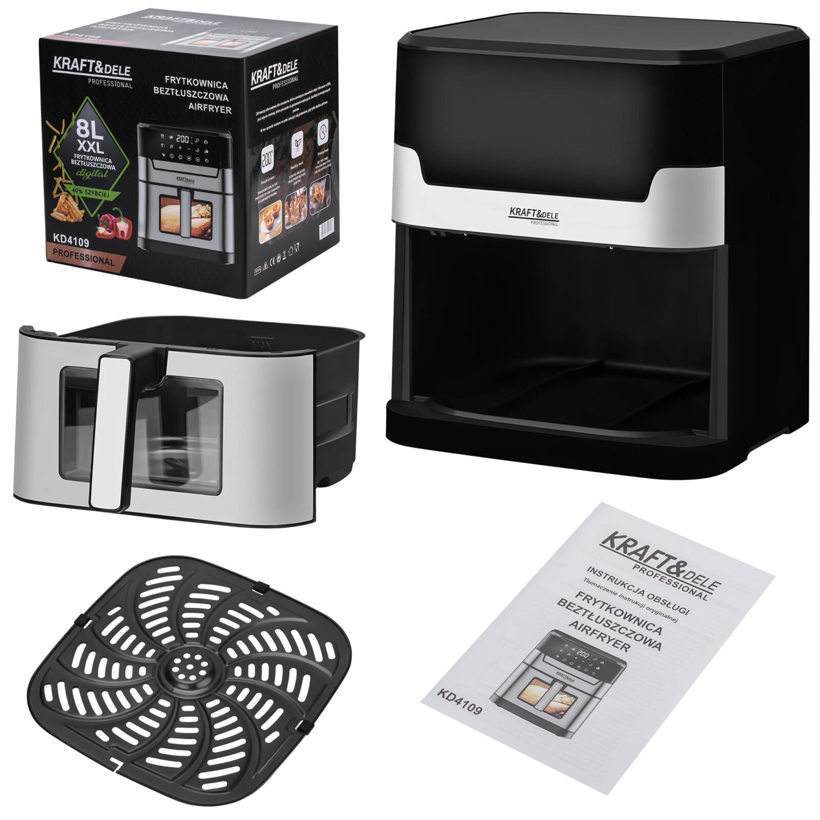 RASVAVABA FRITÜÜR 8L AIRFRYER KD4109