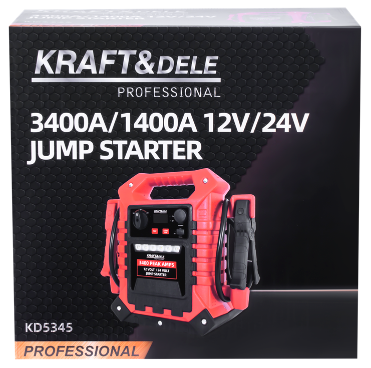 Jump-starter 3400/1400A 12/24V + valgustus KD5345
