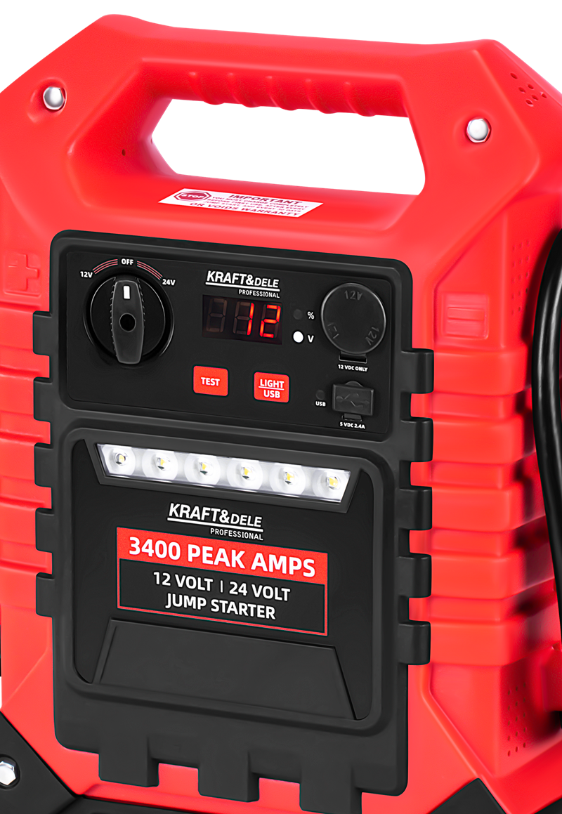 Jump-starter 3400/1400A 12/24V + valgustus KD5345