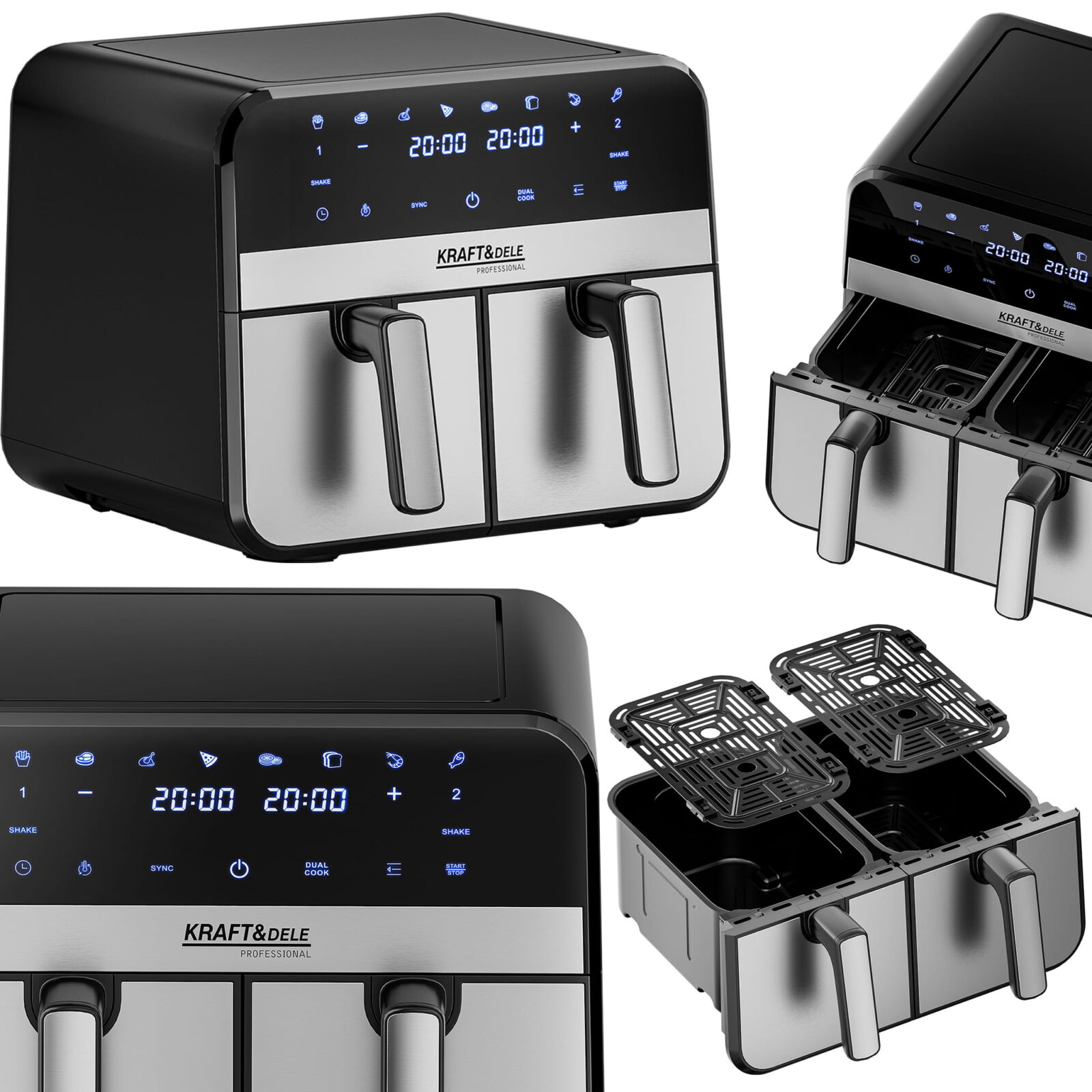 Rasvavaba fritteerimisseade AirFryer 9L 2500W KAKS KAMBRIT + LCD KD4180