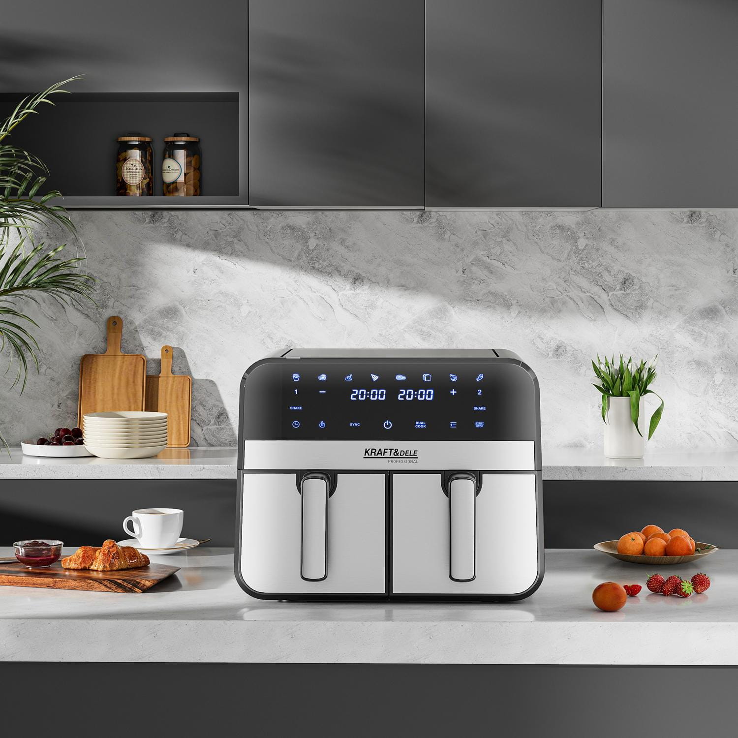Rasvavaba fritteerimisseade AirFryer 9L 2500W KAKS KAMBRIT + LCD KD4180