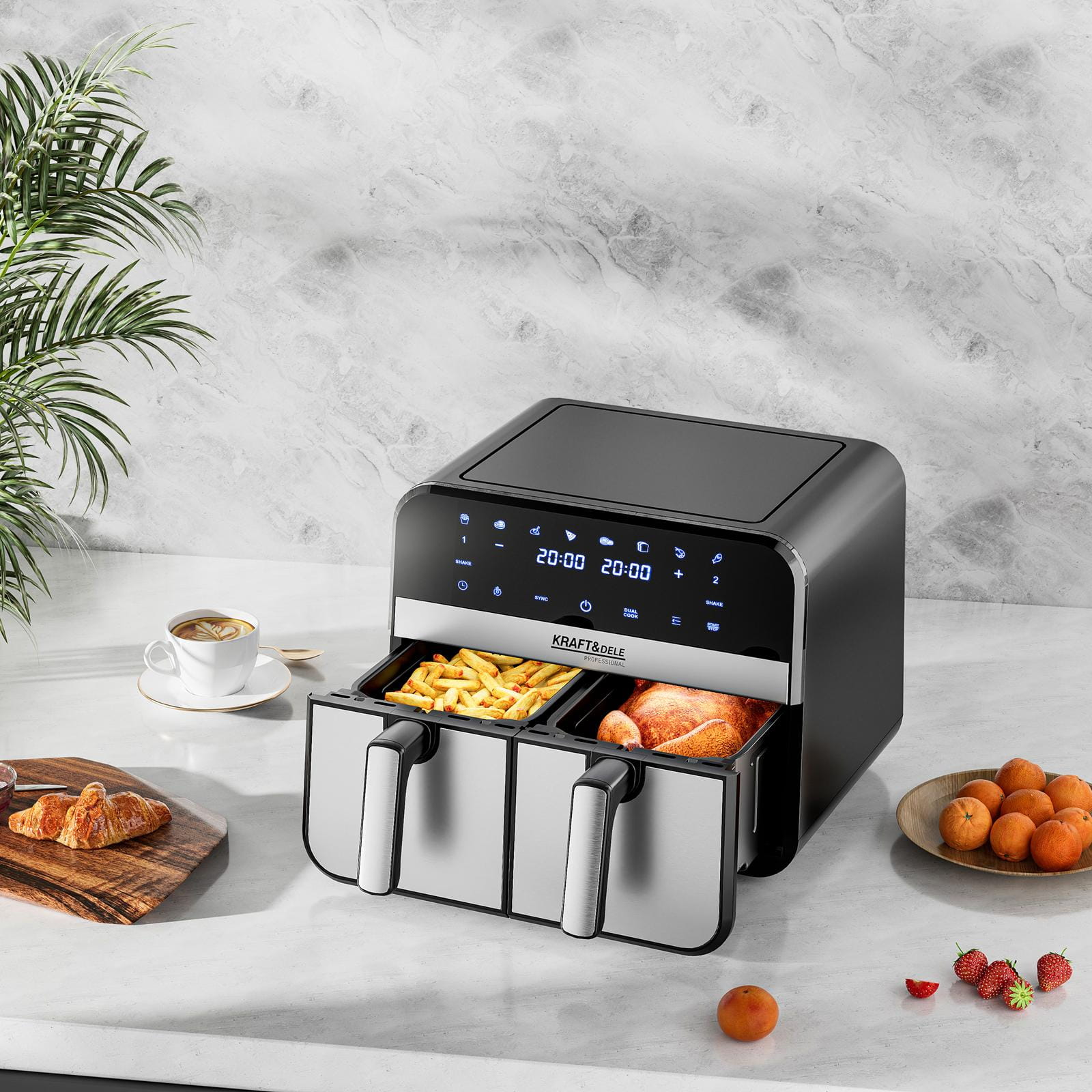 Rasvavaba fritteerimisseade AirFryer 9L 2500W KAKS KAMBRIT + LCD KD4180