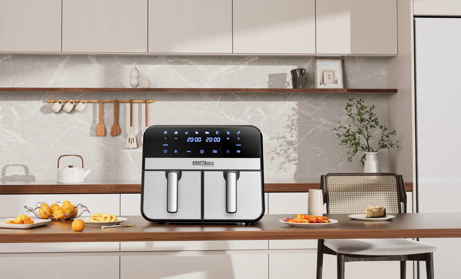 Rasvavaba fritteerimisseade AirFryer 9L 2500W KAKS KAMBRIT + LCD KD4180