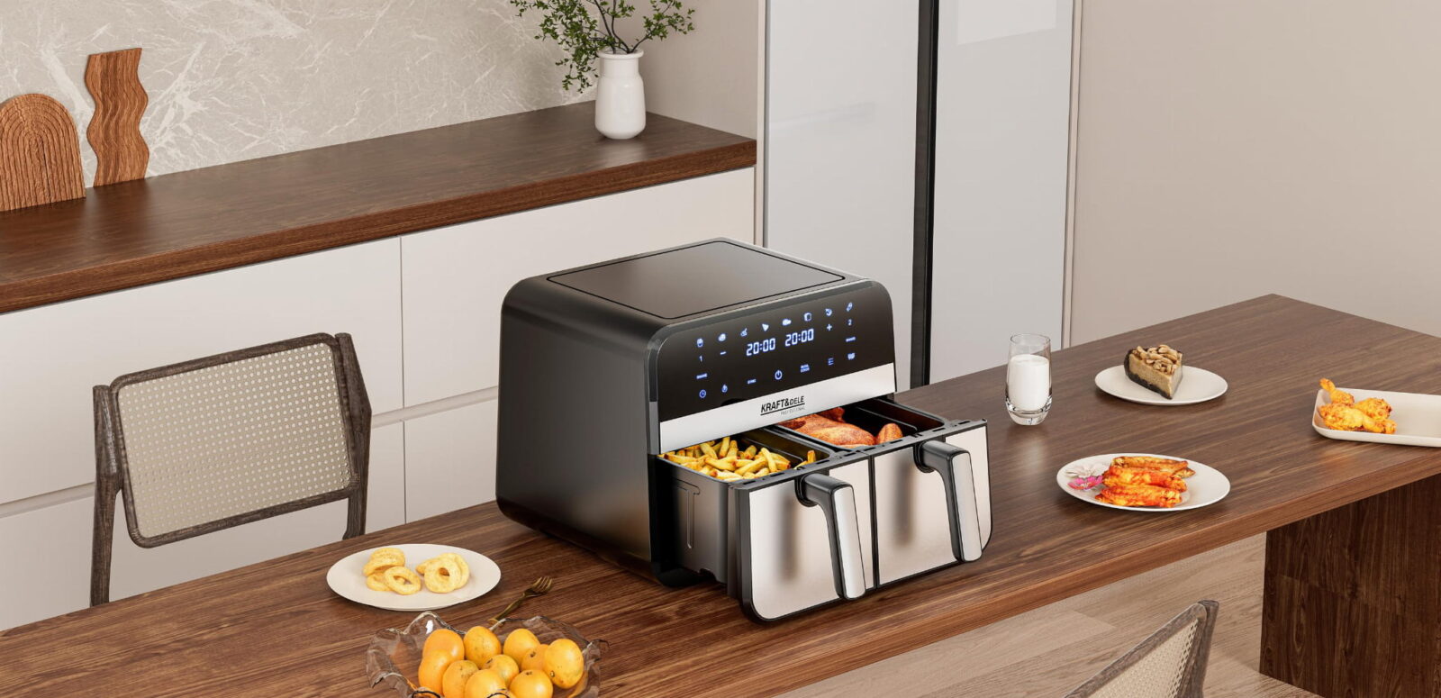 Rasvavaba fritteerimisseade AirFryer 9L 2500W KAKS KAMBRIT + LCD KD4180
