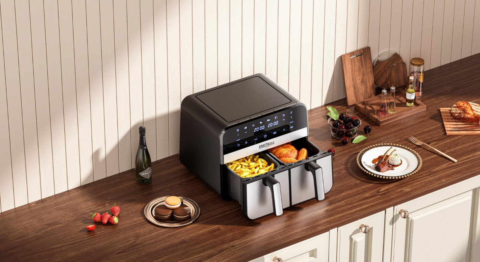 Rasvavaba fritteerimisseade AirFryer 9L 2500W KAKS KAMBRIT + LCD KD4180