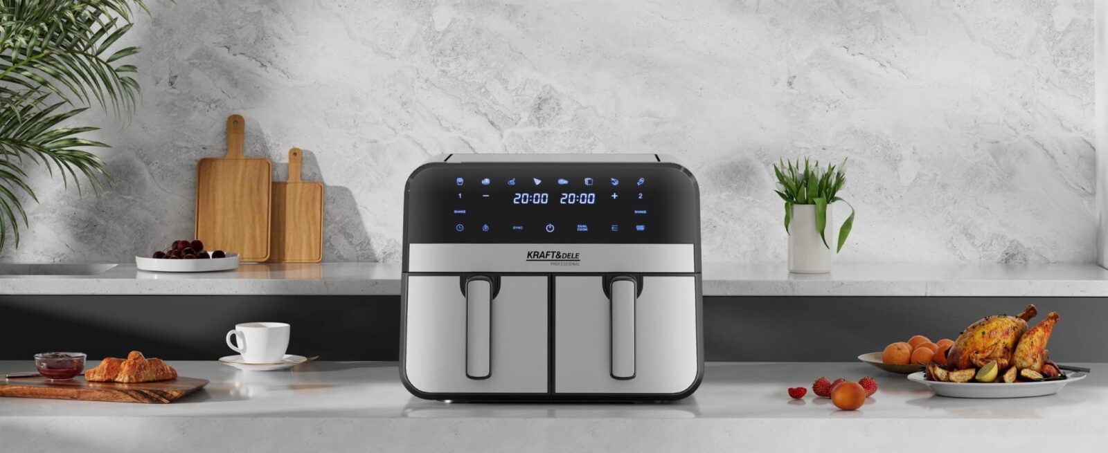 Rasvavaba fritteerimisseade AirFryer 9L 2500W KAKS KAMBRIT + LCD KD4180