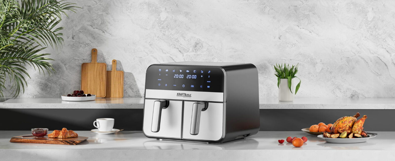 Rasvavaba fritteerimisseade AirFryer 9L 2500W KAKS KAMBRIT + LCD KD4180