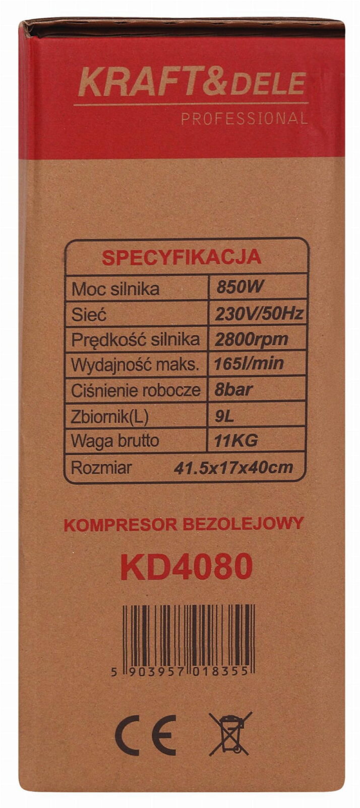 Õlivaba kompressor 9L 850W KD4080