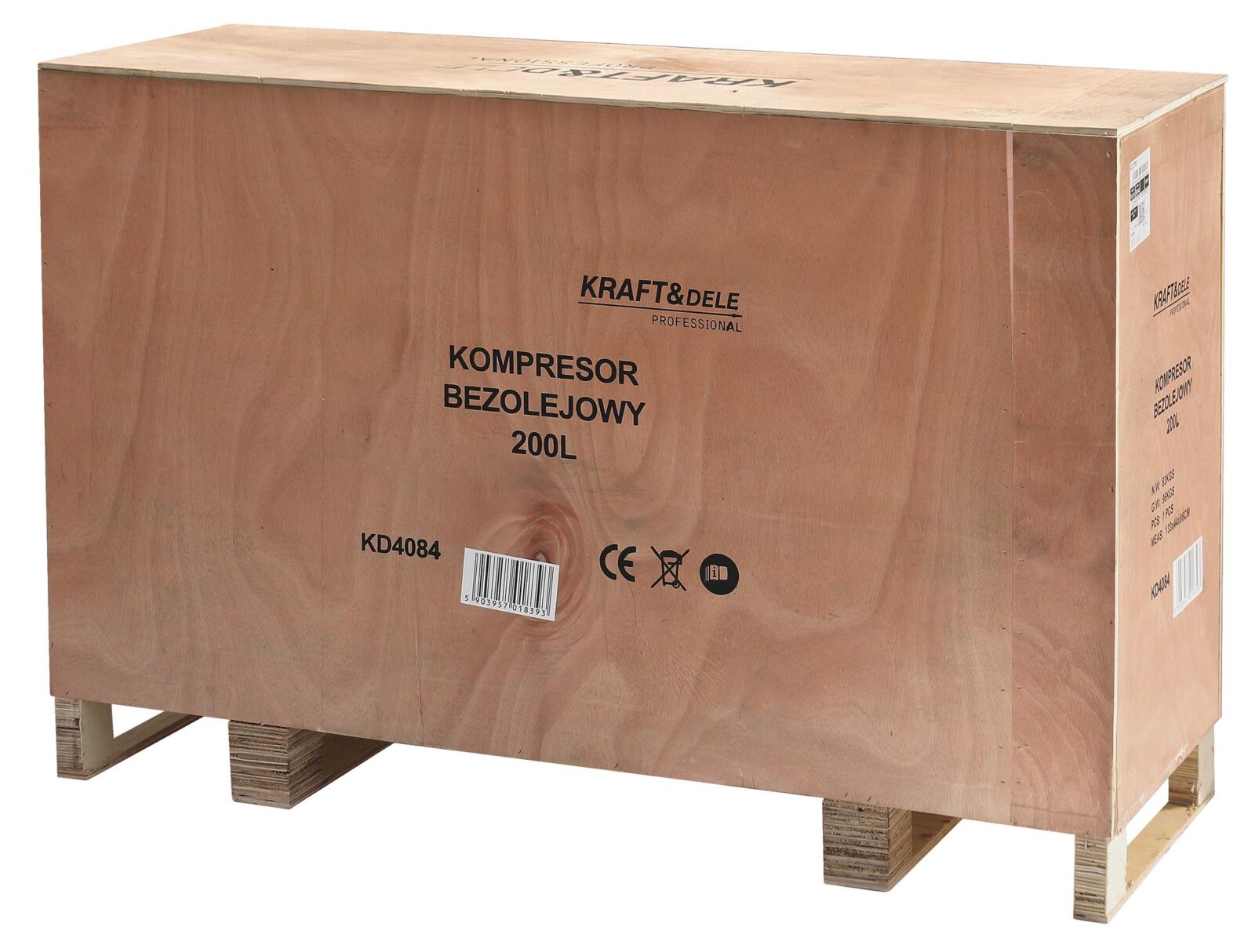Õlivaba kompressor 200L 3x2200W + separator ja glütseriinmanomeeter KD4084
