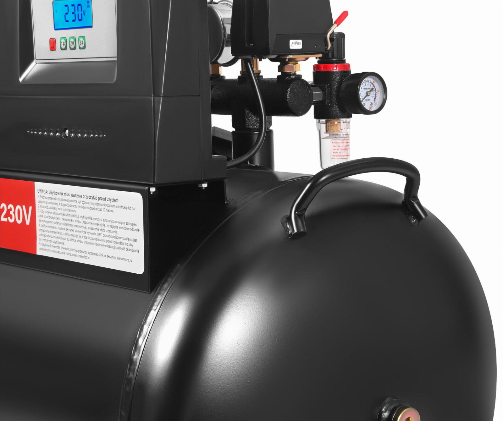 Õlivaba kompressor 200L 3x2200W + separator ja glütseriinmanomeeter KD4084
