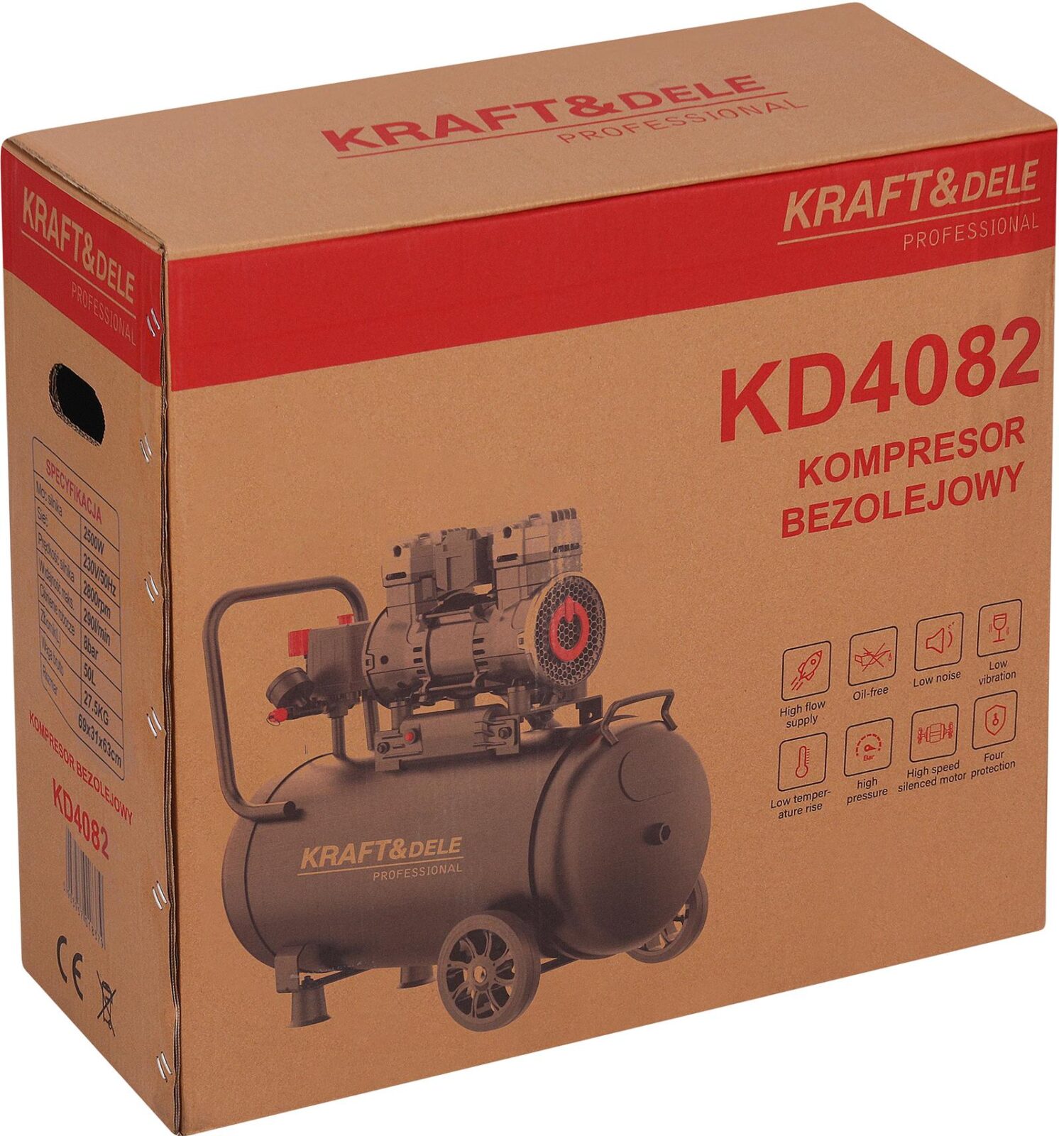 Õlivaba kompressor 50L 2500W KD4082