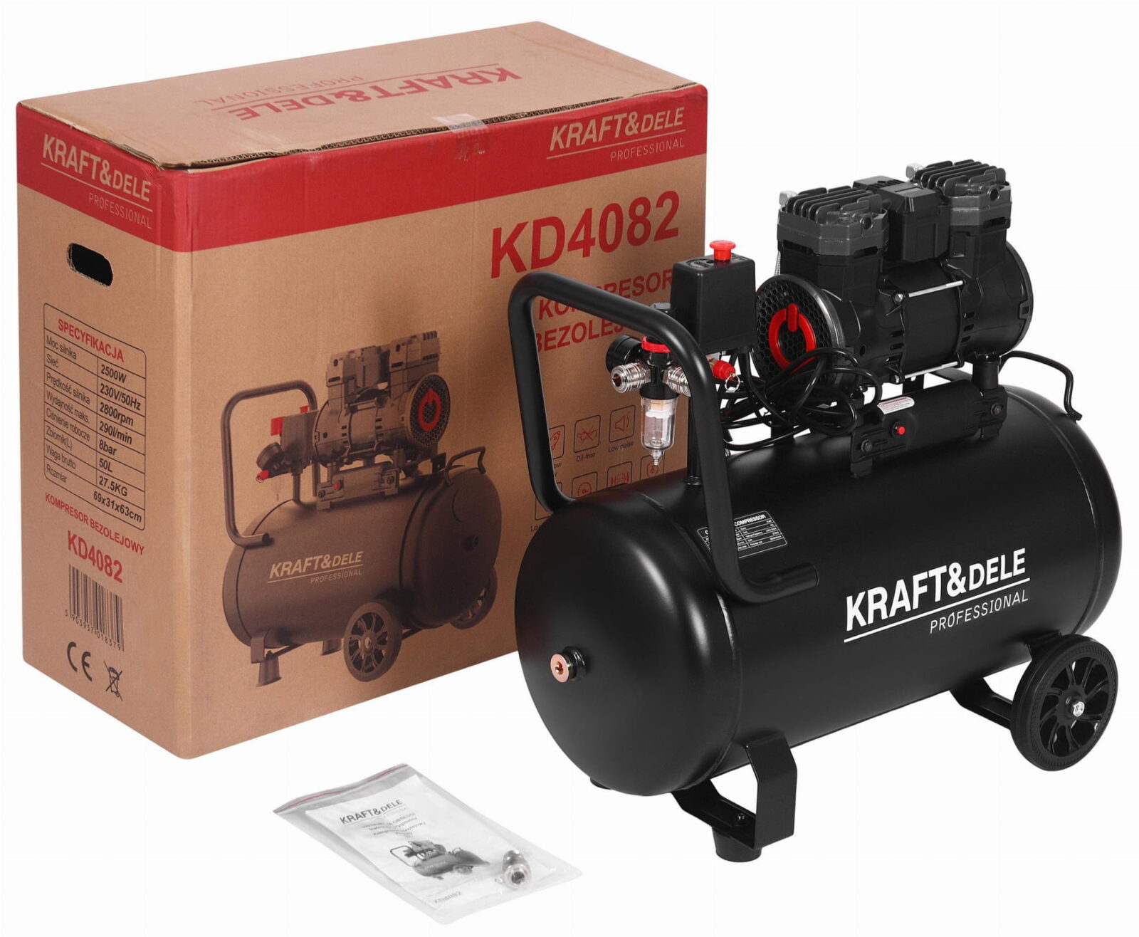 Õlivaba kompressor 50L 2500W KD4082