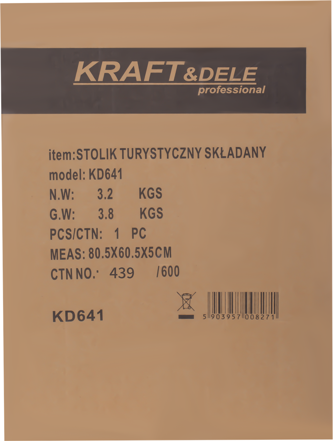 TÖÖKOJA TÖÖLAUD / TURISMILAUD 80×60 cm KD641