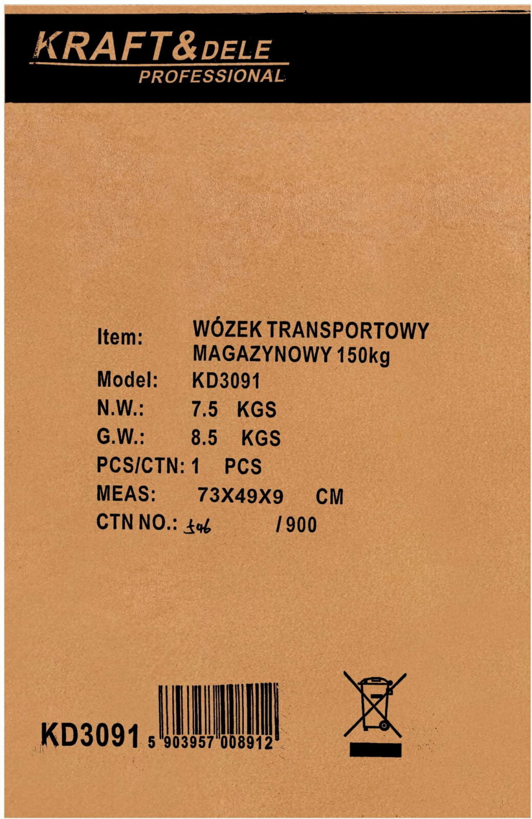 Platvormkäru ladu/transport 150kg KD3091