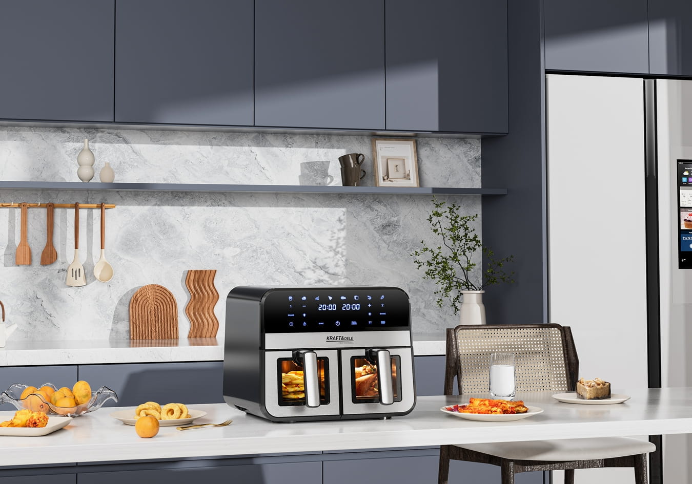 Rasvavaba fritteerimisseade 9L 2500W KAKS KAMBRIT 4,5L + LCD KD4179