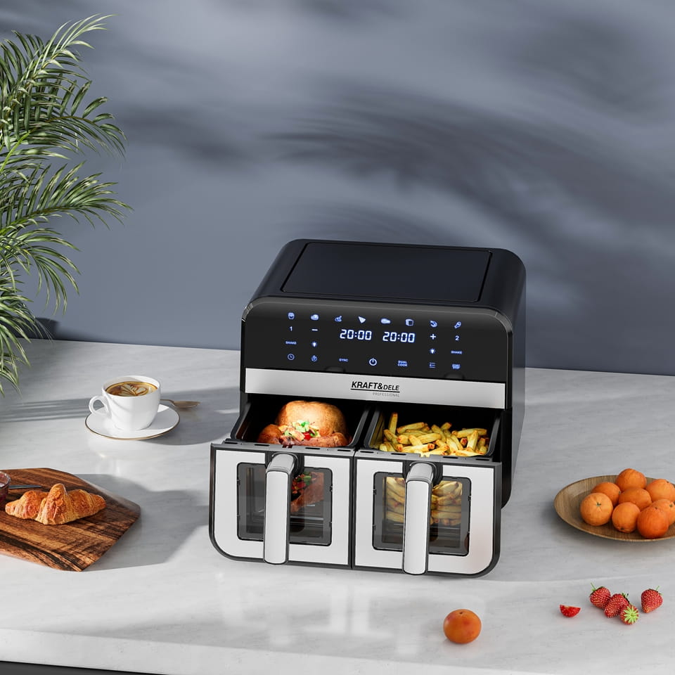 Rasvavaba fritteerimisseade 9L 2500W KAKS KAMBRIT 4,5L + LCD KD4179