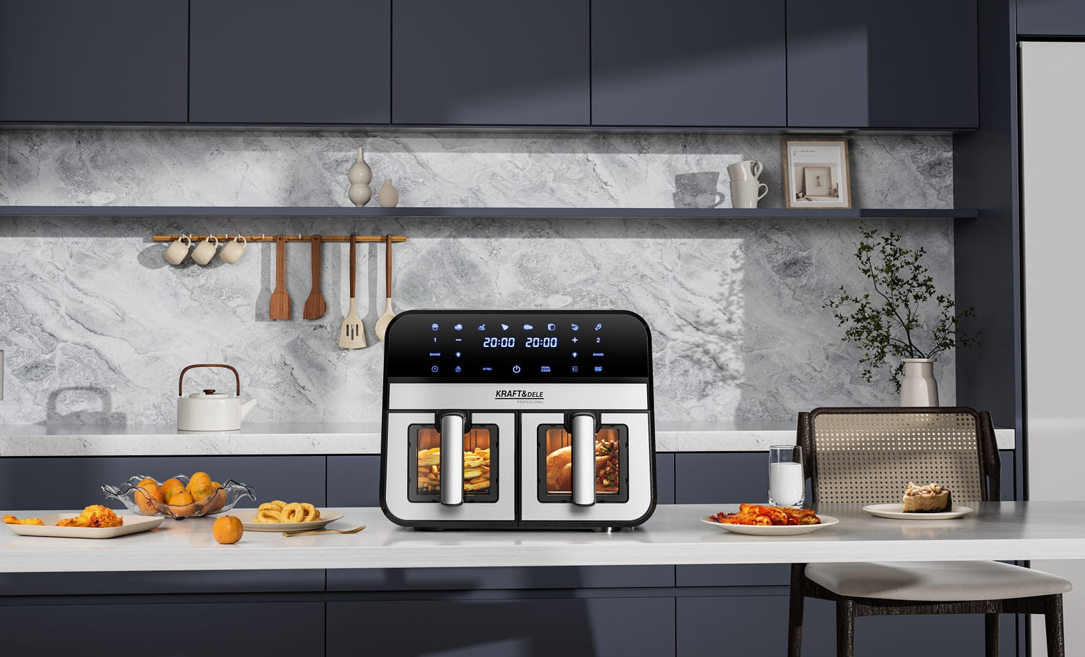 Rasvavaba fritteerimisseade 9L 2500W KAKS KAMBRIT 4,5L + LCD KD4179