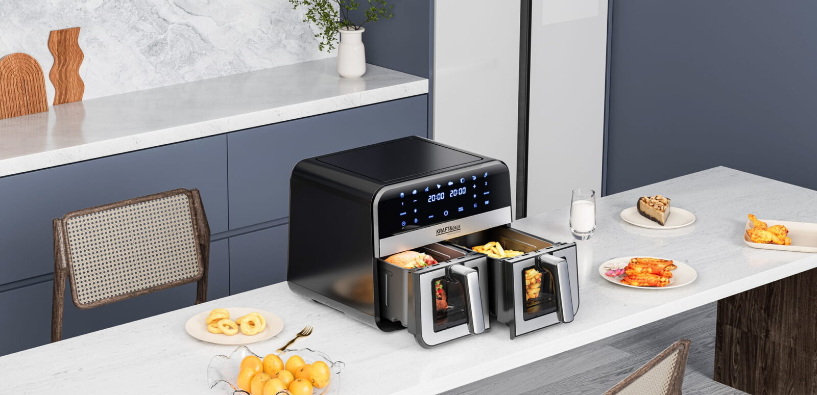 Rasvavaba fritteerimisseade 9L 2500W KAKS KAMBRIT 4,5L + LCD KD4179