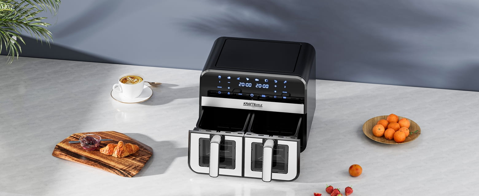 Rasvavaba fritteerimisseade 9L 2500W KAKS KAMBRIT 4,5L + LCD KD4179