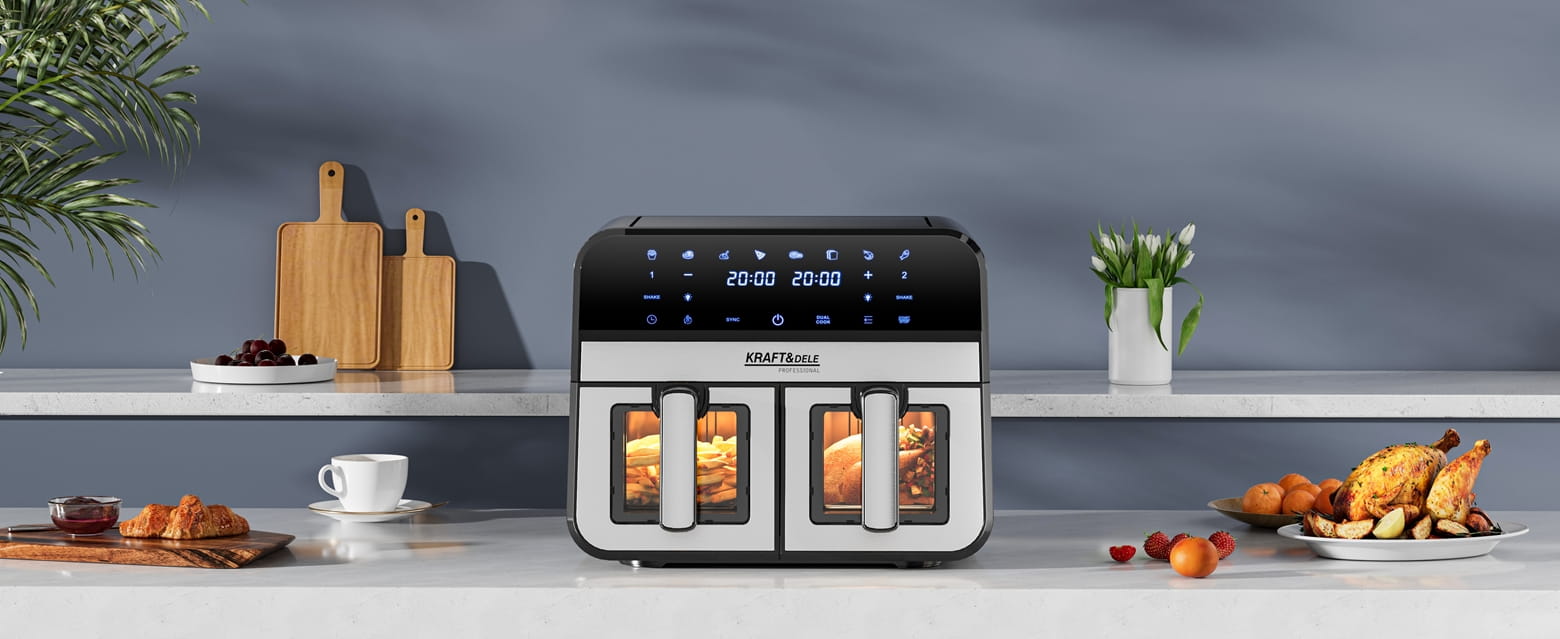 Rasvavaba fritteerimisseade 9L 2500W KAKS KAMBRIT 4,5L + LCD KD4179