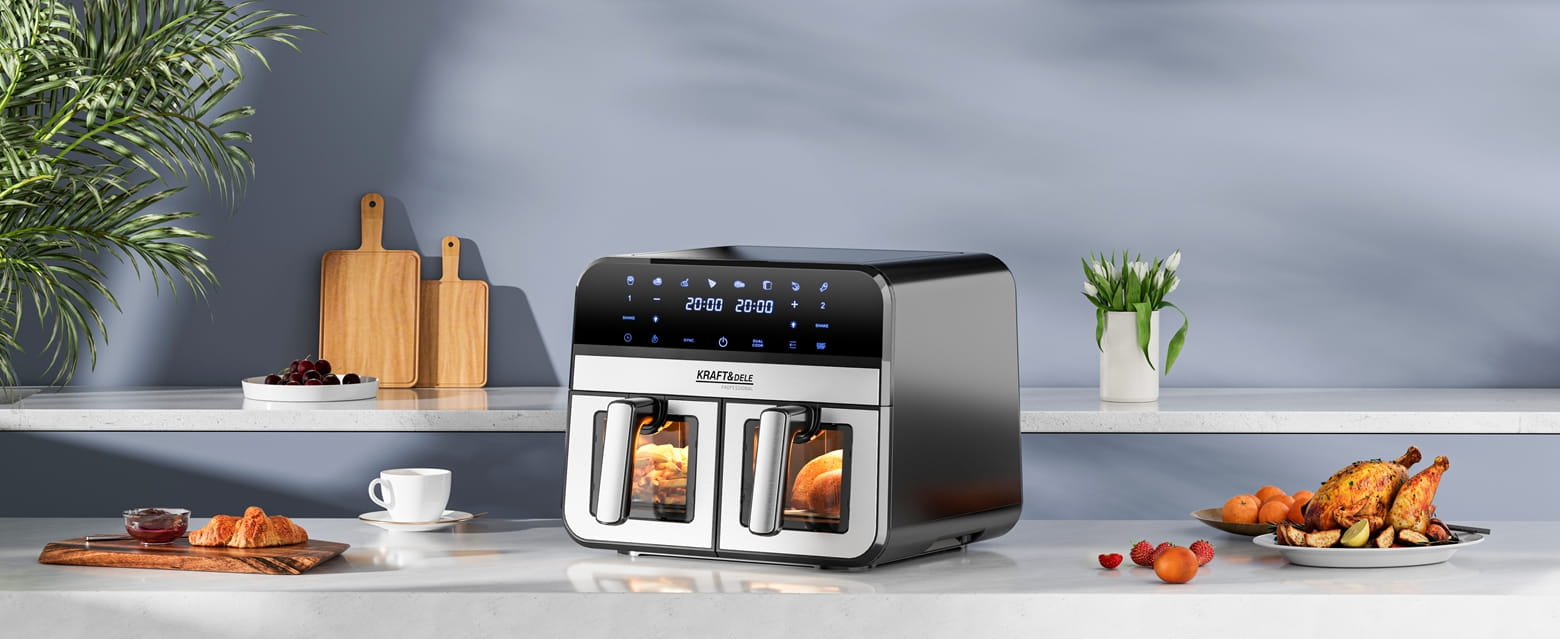 Rasvavaba fritteerimisseade 9L 2500W KAKS KAMBRIT 4,5L + LCD KD4179