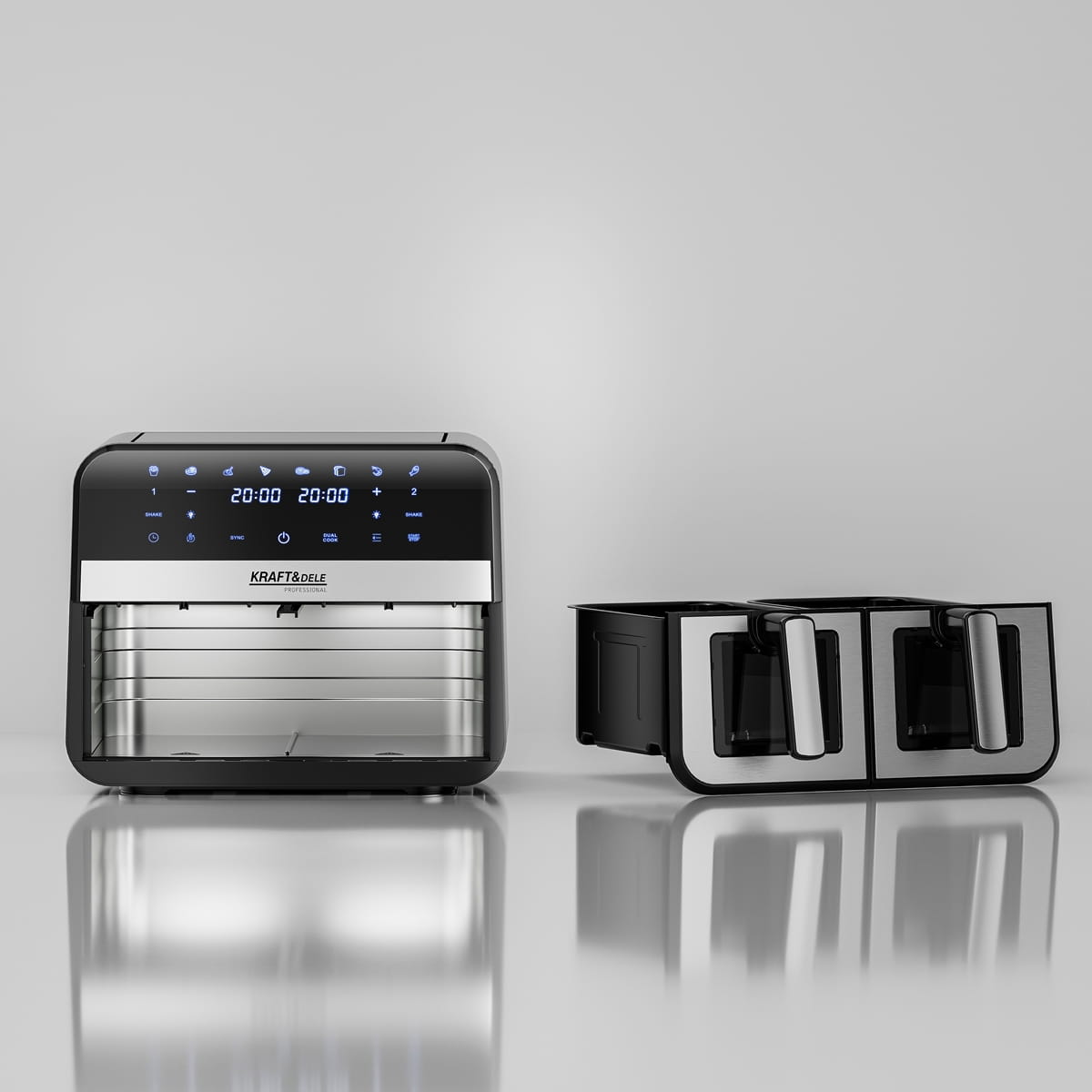 Rasvavaba fritteerimisseade 9L 2500W KAKS KAMBRIT 4,5L + LCD KD4179