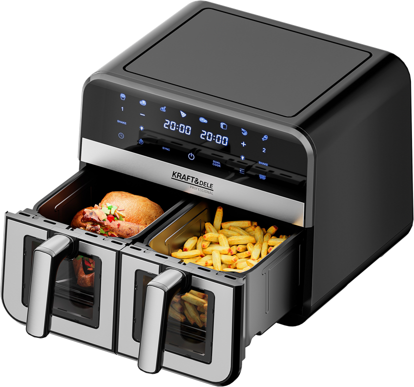 Rasvavaba fritteerimisseade 9L 2500W KAKS KAMBRIT 4,5L + LCD KD4179