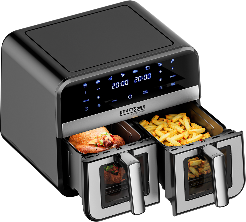 Rasvavaba fritteerimisseade 9L 2500W KAKS KAMBRIT 4,5L + LCD KD4179