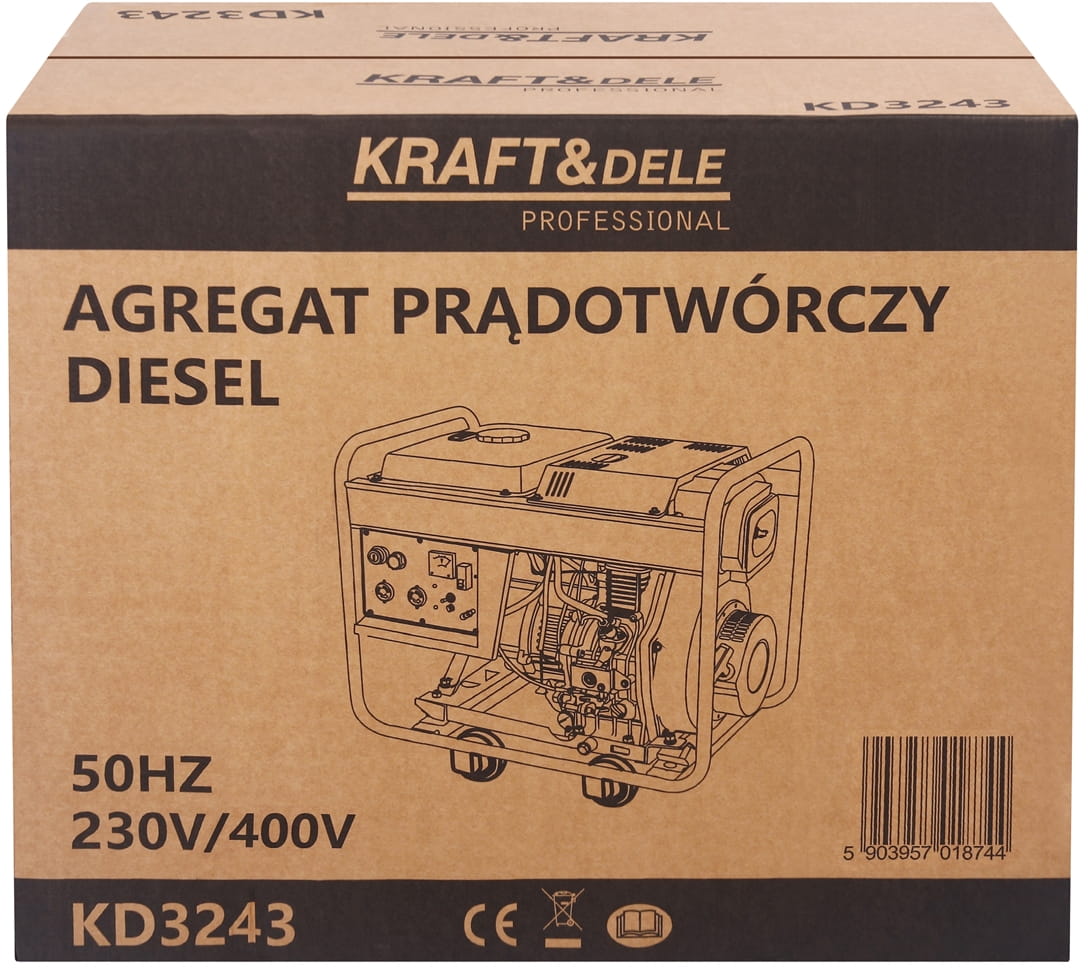 Diisligeneraator 7kW 16HP 230V/400V KD3243