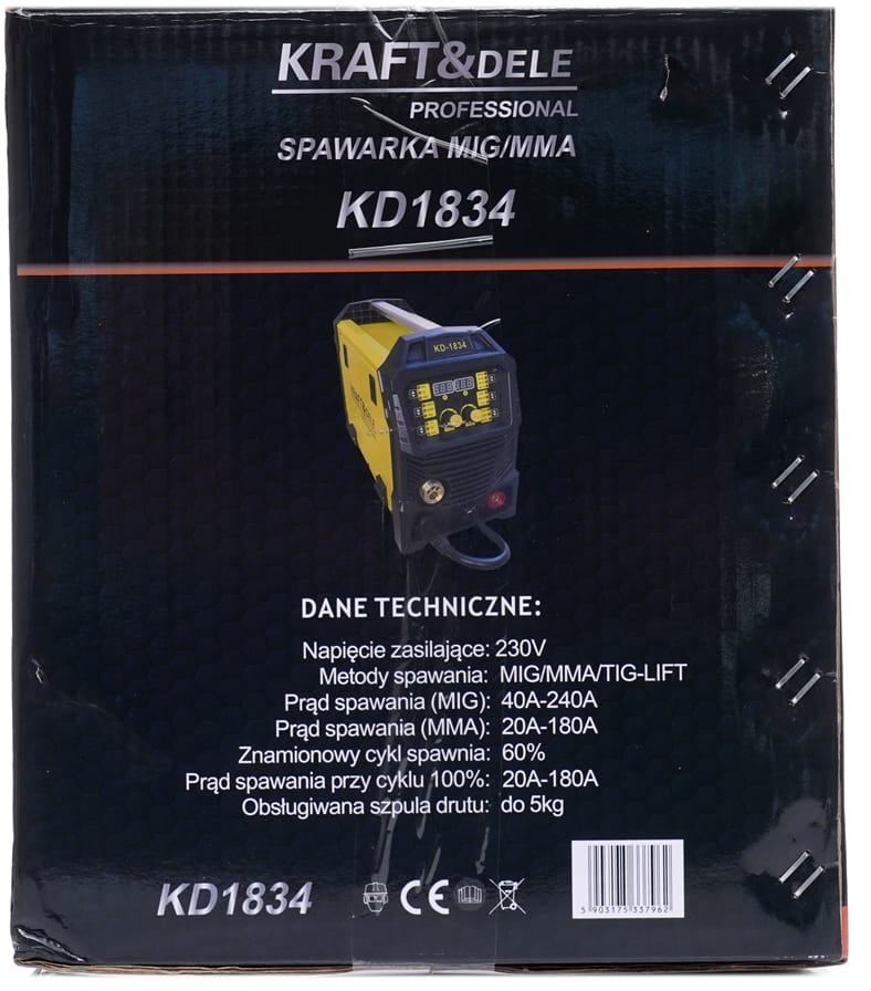 INVERTERKEEVITUSAPARAAT MIG/MAG + MMA + TIG-LIFT KD1834