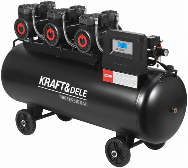 Õlivaba kompressor 200L 3x2200W + separator ja glütseriinmanomeeter KD4084