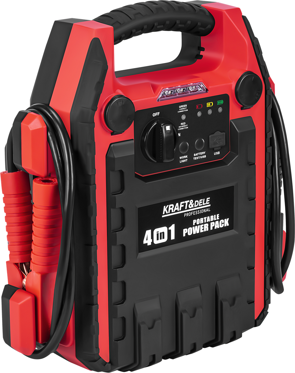 Jump-starter 4-ühes-1-s 1200/600A 22Ah 12V + valgustus + kompressor KD5346