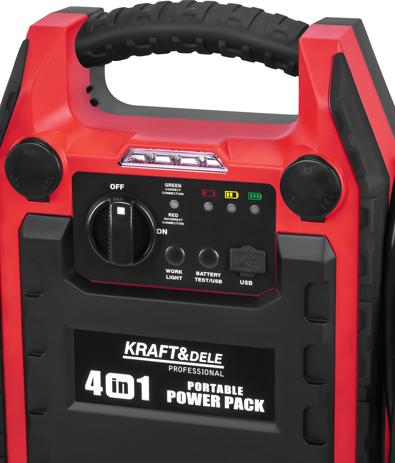Jump-starter 4-ühes-1-s 1200/600A 22Ah 12V + valgustus + kompressor KD5346